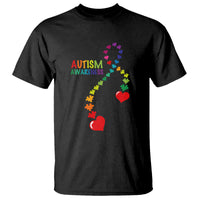 Heart Autism Awareness T Shirt Puzzle Heart Ribbon Support Accept - Wonder Print Shop
