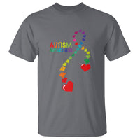 Heart Autism Awareness T Shirt Puzzle Heart Ribbon Support Accept - Wonder Print Shop