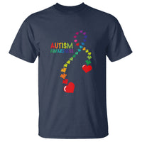 Heart Autism Awareness T Shirt Puzzle Heart Ribbon Support Accept - Wonder Print Shop