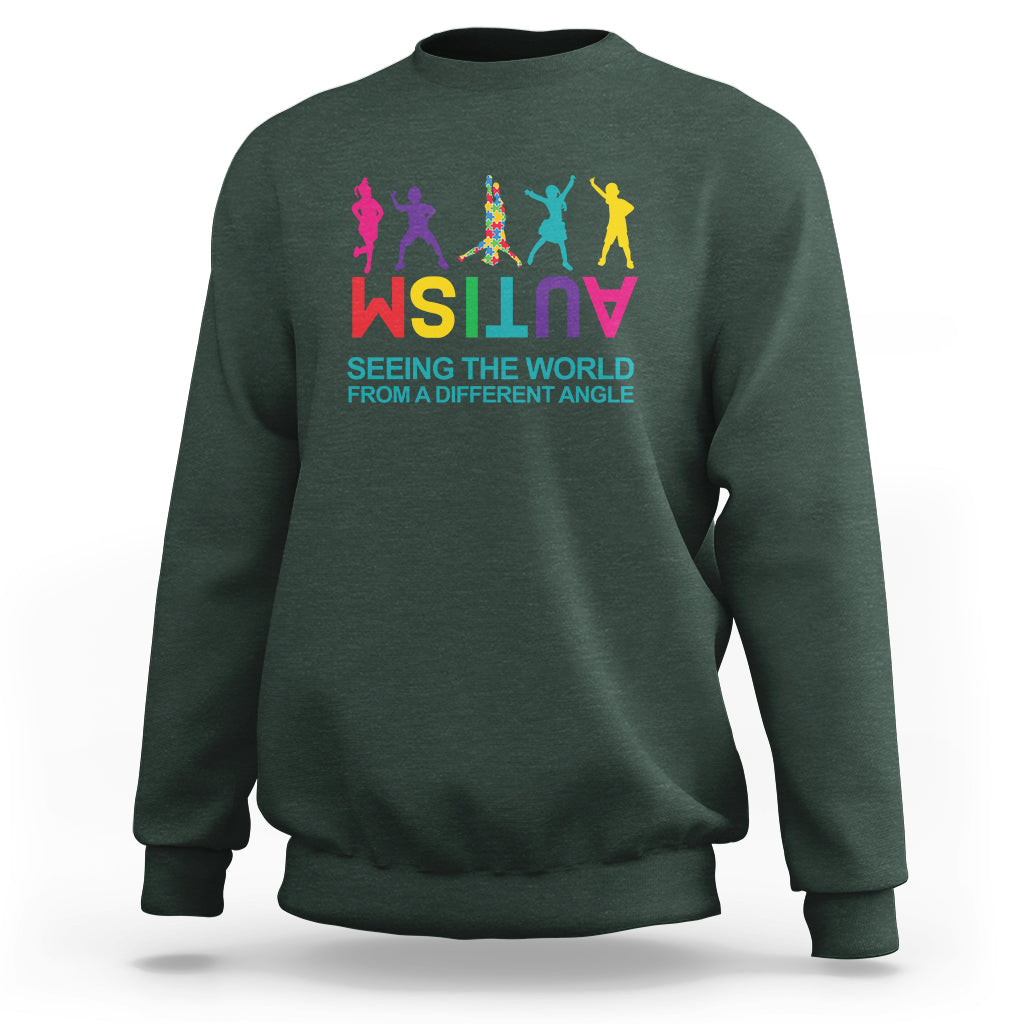 Proud Autism Sweatshirt Seeing The World From A Different Angle - Wonder Print Shop