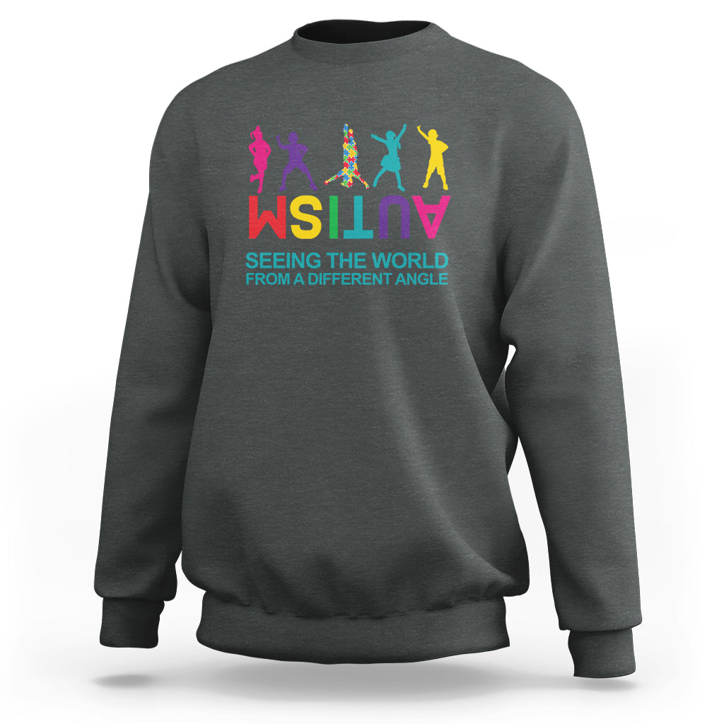 Proud Autism Sweatshirt Seeing The World From A Different Angle - Wonder Print Shop