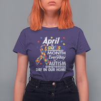 Autism Awareness T Shirt For Women Everyday In Our Home Spectrum Puzzle Ribbon - Wonder Print Shop