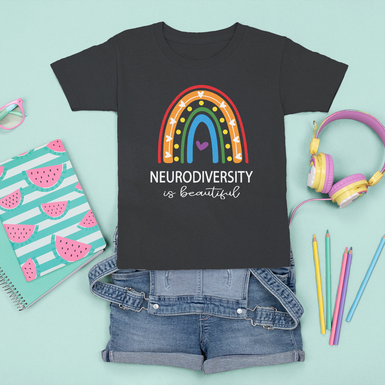 Heart Autism Awareness T Shirt For Kid Neurodiversity Is Beautiful - Wonder Print Shop