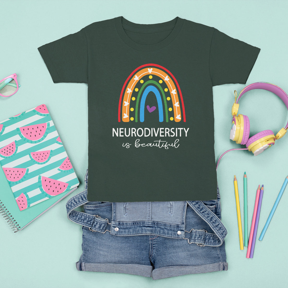 Heart Autism Awareness T Shirt For Kid Neurodiversity Is Beautiful - Wonder Print Shop