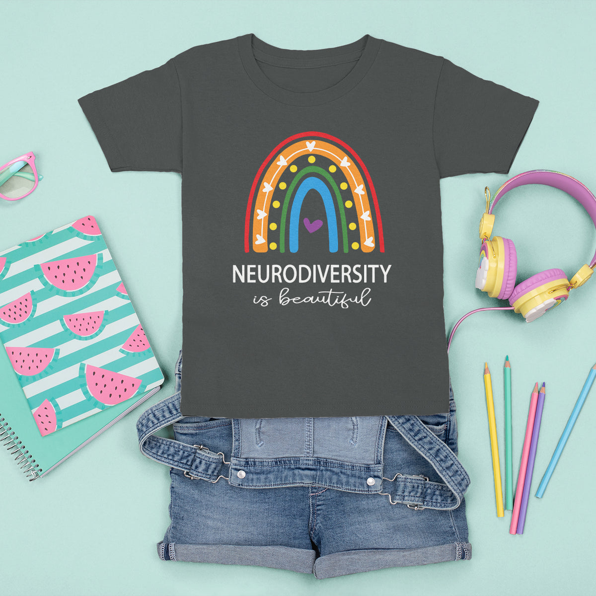 Heart Autism Awareness T Shirt For Kid Neurodiversity Is Beautiful - Wonder Print Shop