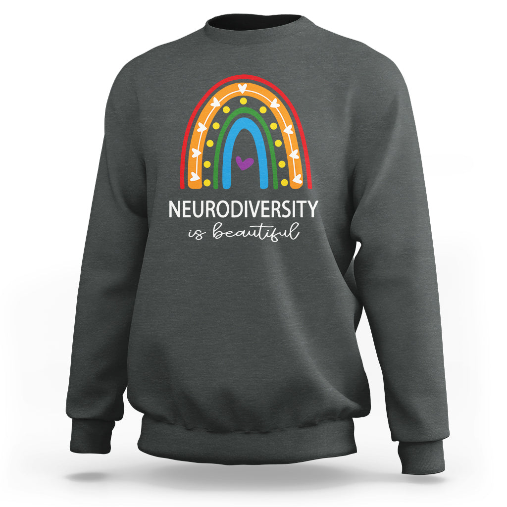 Heart Autism Awareness Sweatshirt Neurodiversity Is Beautiful - Wonder Print Shop