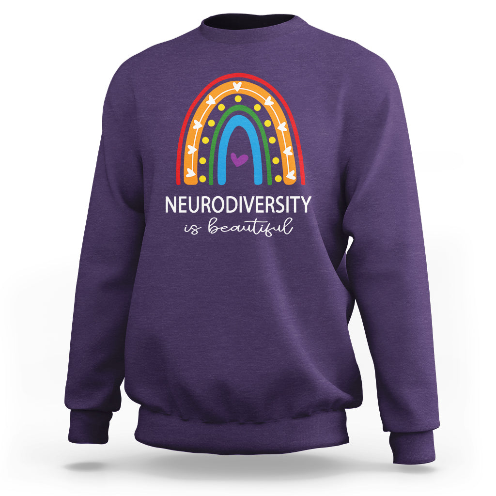 Heart Autism Awareness Sweatshirt Neurodiversity Is Beautiful - Wonder Print Shop