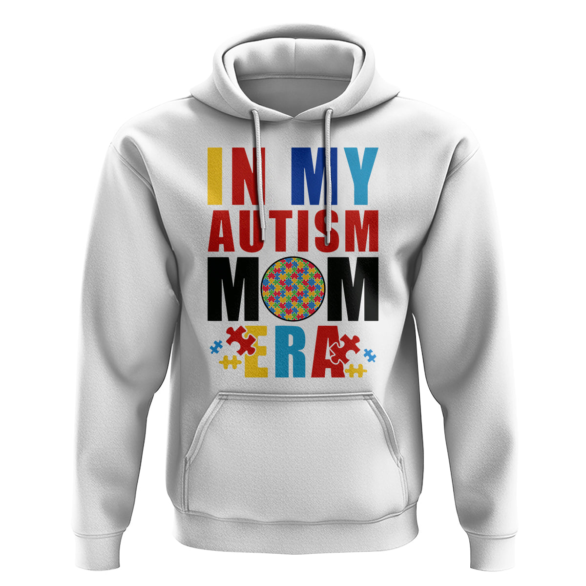 In My Autism Mom Era Hoodie Love Support Puzzle Piece - Wonder Print Shop