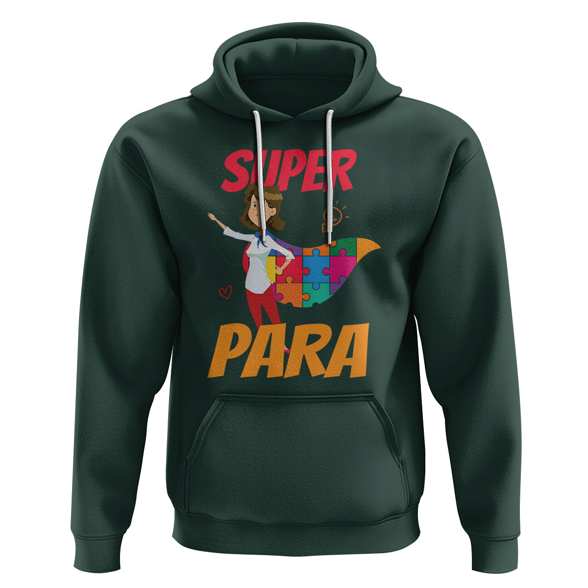 Autism Paraprofessional Teacher Hoodie Super Para Hero Support - Wonder Print Shop