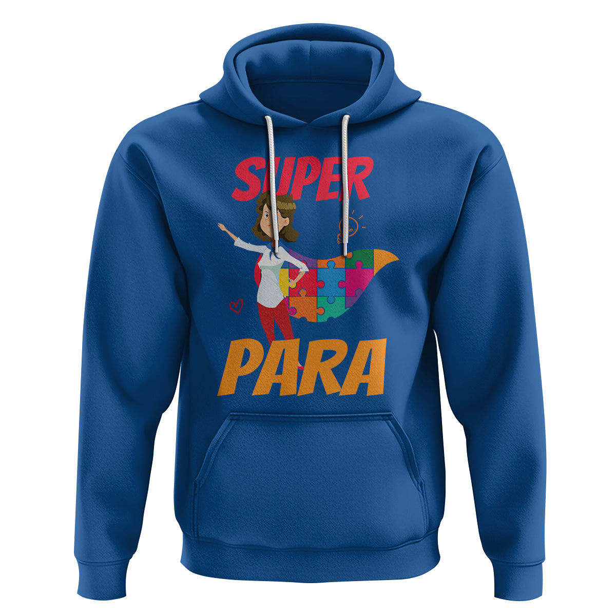 Autism Paraprofessional Teacher Hoodie Super Para Hero Support - Wonder Print Shop