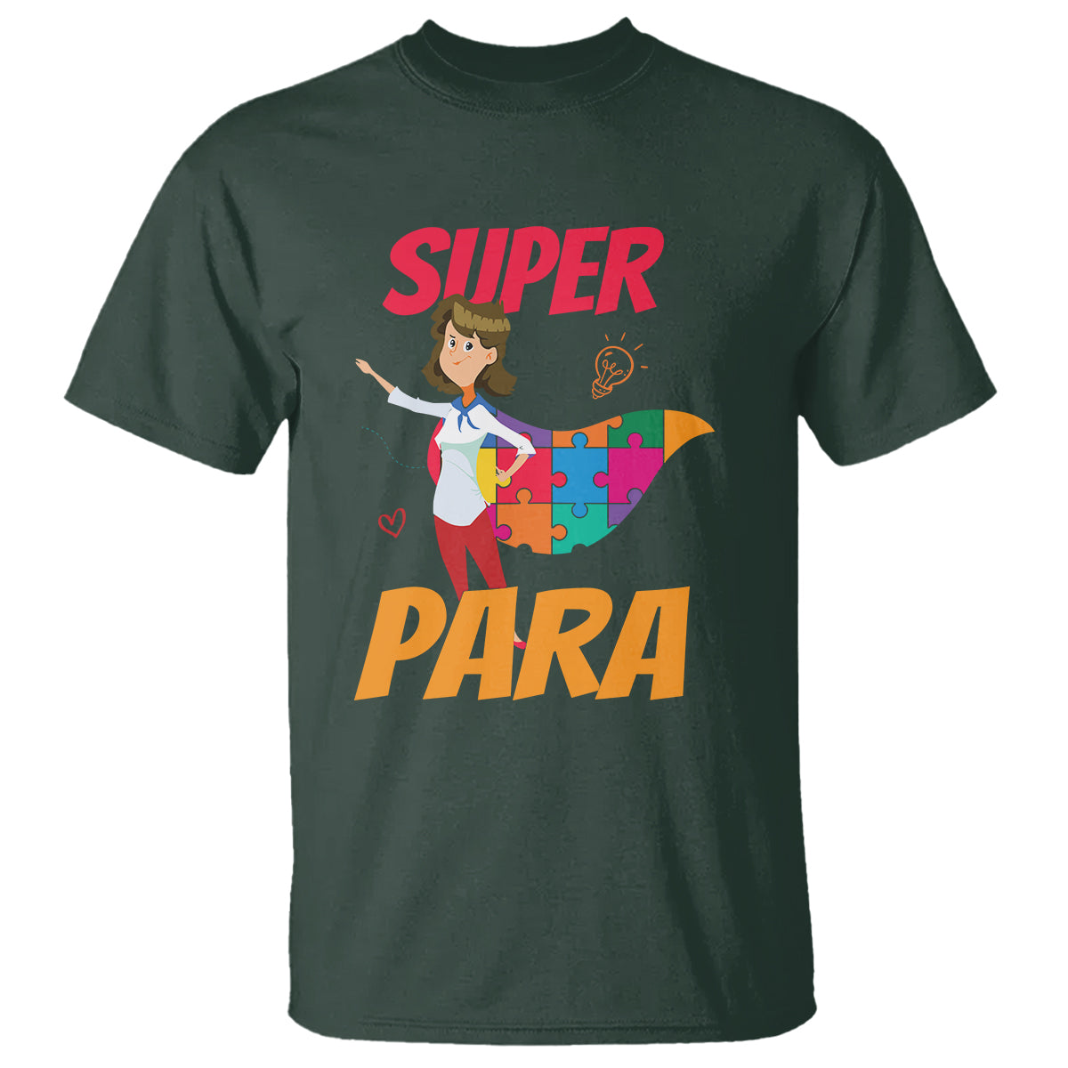 Autism Paraprofessional Teacher T Shirt Super Para Hero Support - Wonder Print Shop
