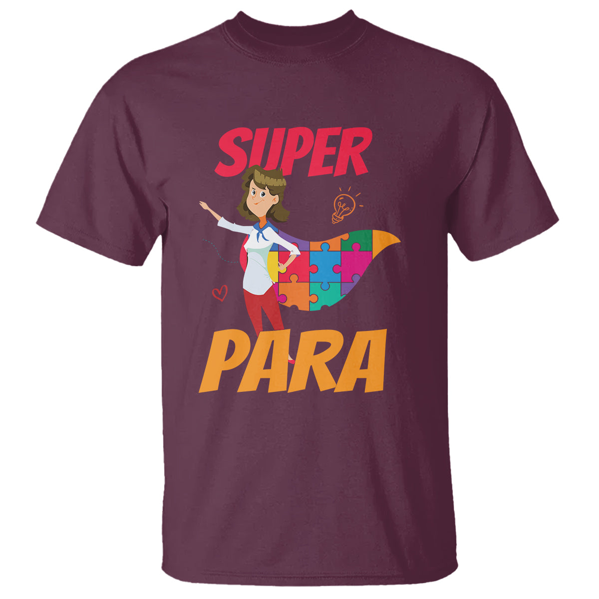 Autism Paraprofessional Teacher T Shirt Super Para Hero Support - Wonder Print Shop