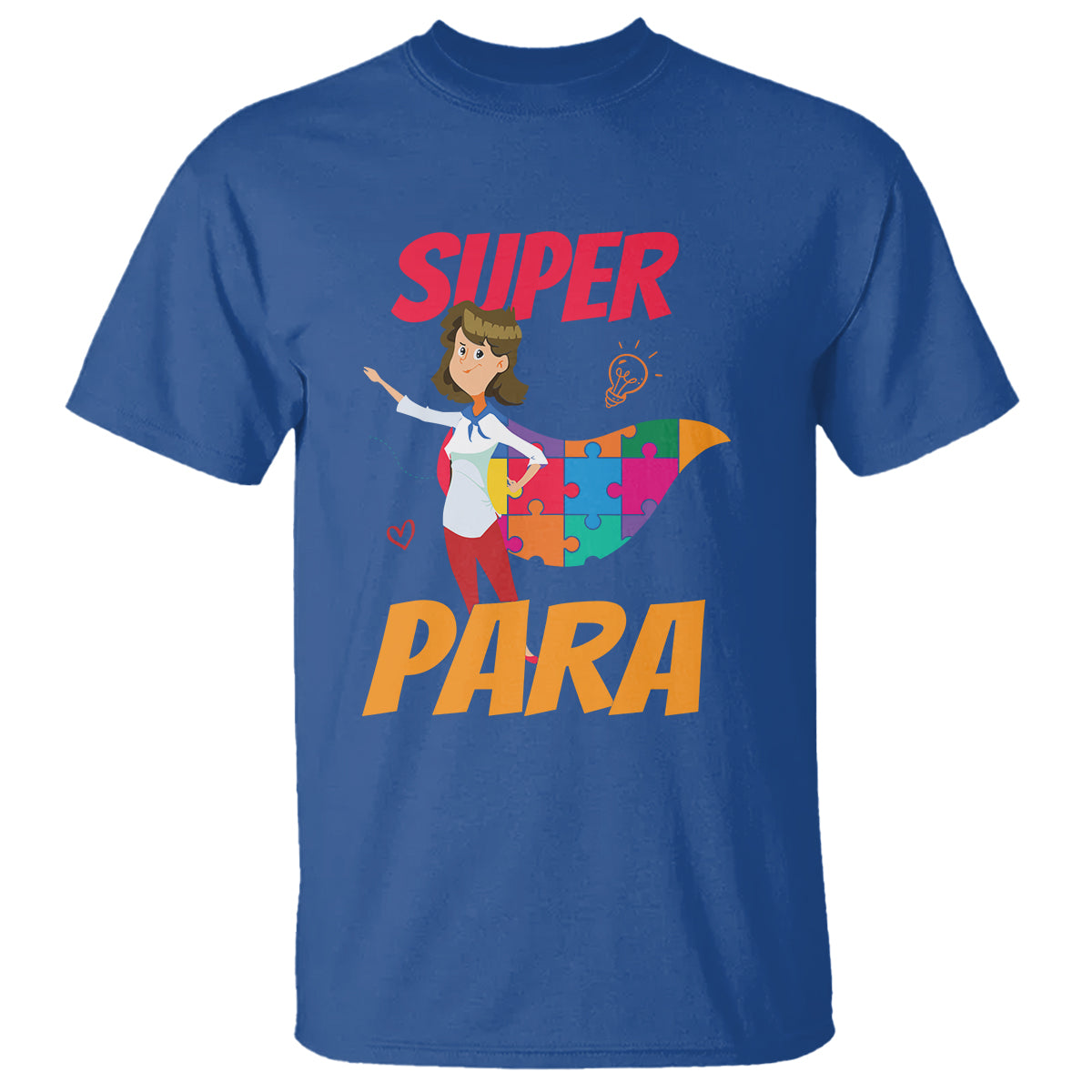 Autism Paraprofessional Teacher T Shirt Super Para Hero Support - Wonder Print Shop