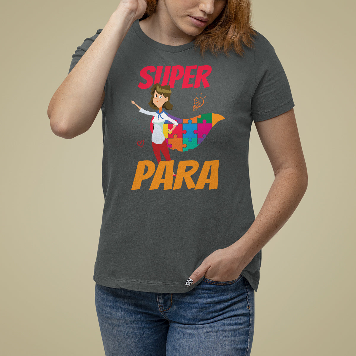 Autism Paraprofessional Teacher T Shirt For Women Super Para Hero Support - Wonder Print Shop