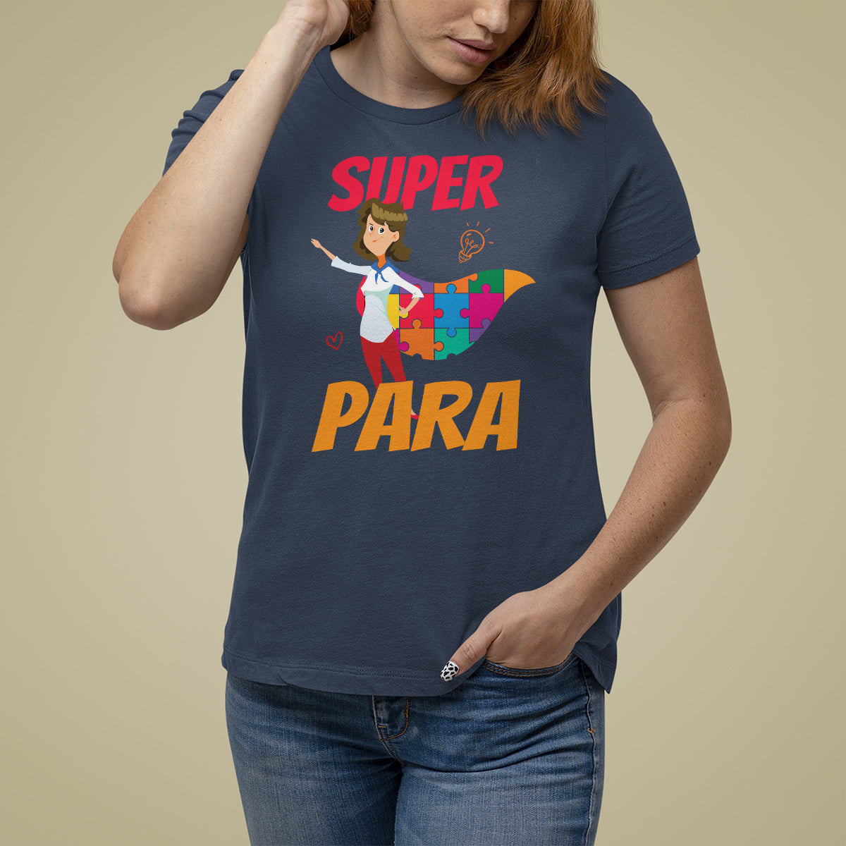 Autism Paraprofessional Teacher T Shirt For Women Super Para Hero Support - Wonder Print Shop