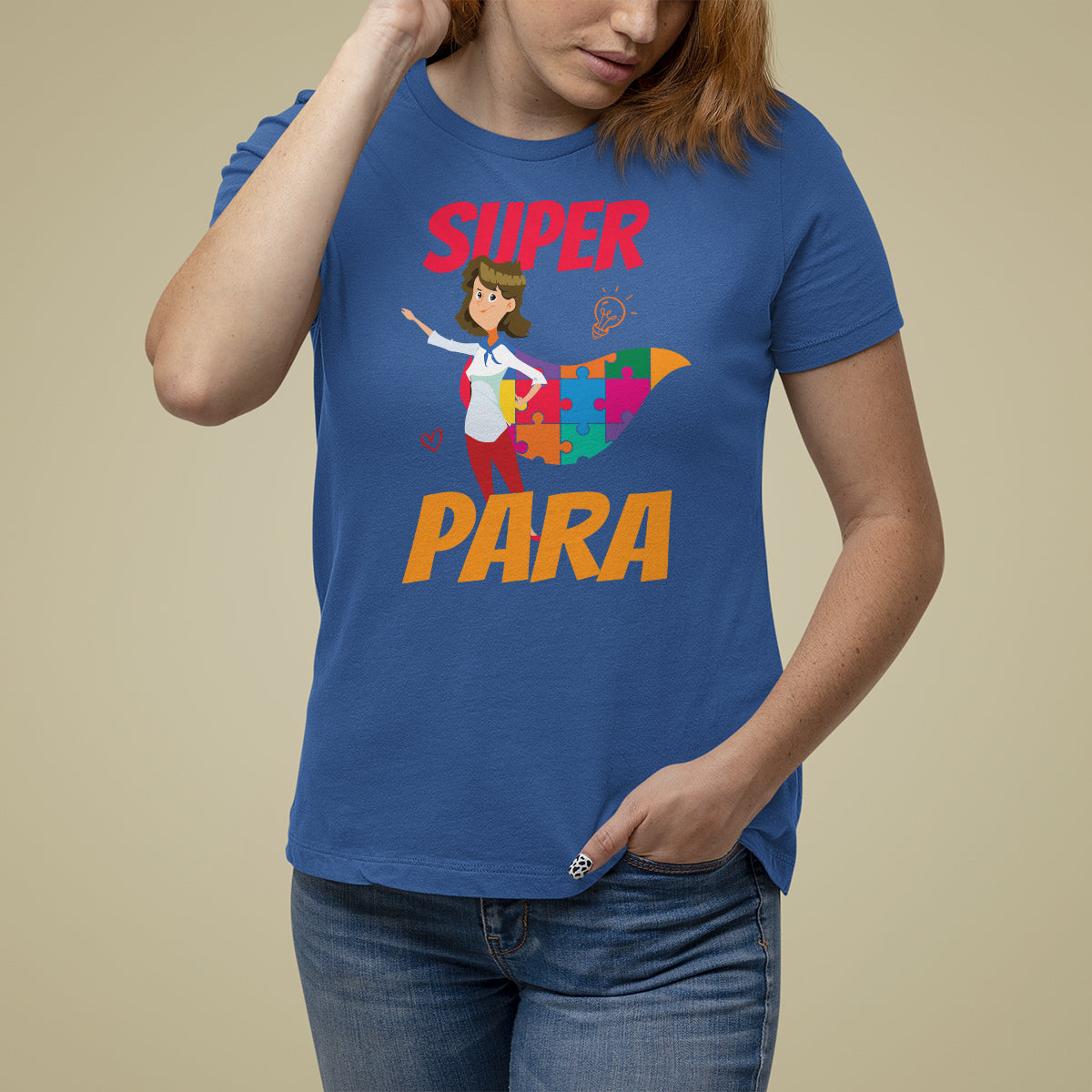 Autism Paraprofessional Teacher T Shirt For Women Super Para Hero Support - Wonder Print Shop