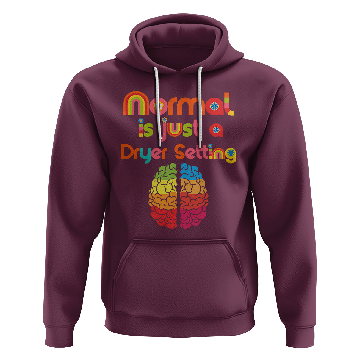 Proud Autism Hoodie Normal Is Just A Dryer Setting Neurodiversity Brain - Wonder Print Shop