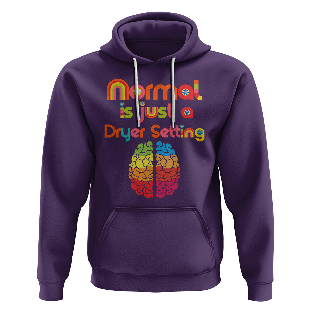 Proud Autism Hoodie Normal Is Just A Dryer Setting Neurodiversity Brain - Wonder Print Shop