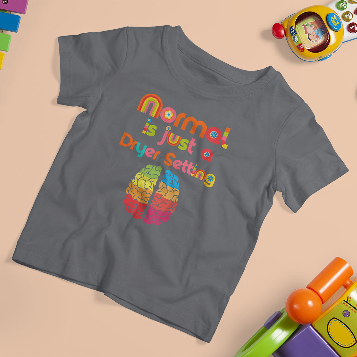 Proud Autism T Shirt For Kid Normal Is Just A Dryer Setting Neurodiversity Brain - Wonder Print Shop