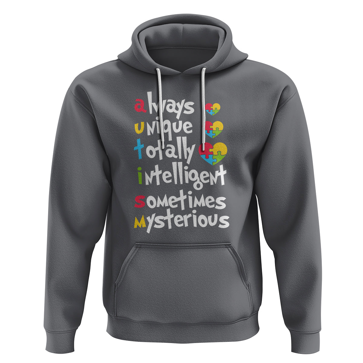 Autism Definition Hoodie Always Unique Totally Intelligent Sometimes Mysterious Puzzle Heart - Wonder Print Shop