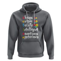 Autism Definition Hoodie Always Unique Totally Intelligent Sometimes Mysterious Puzzle Heart - Wonder Print Shop