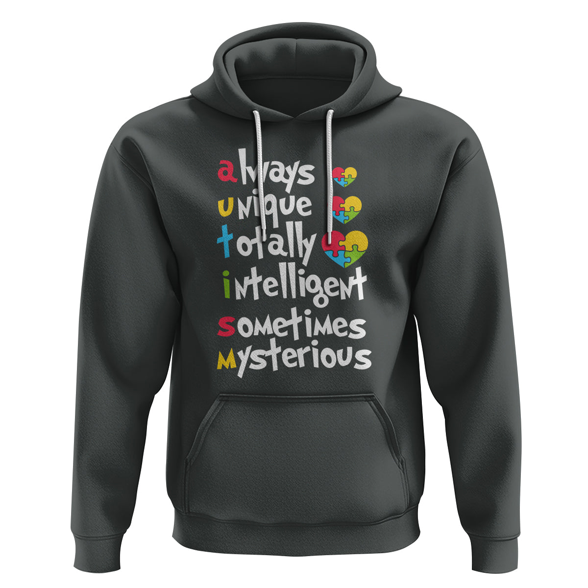 Autism Definition Hoodie Always Unique Totally Intelligent Sometimes Mysterious Puzzle Heart - Wonder Print Shop