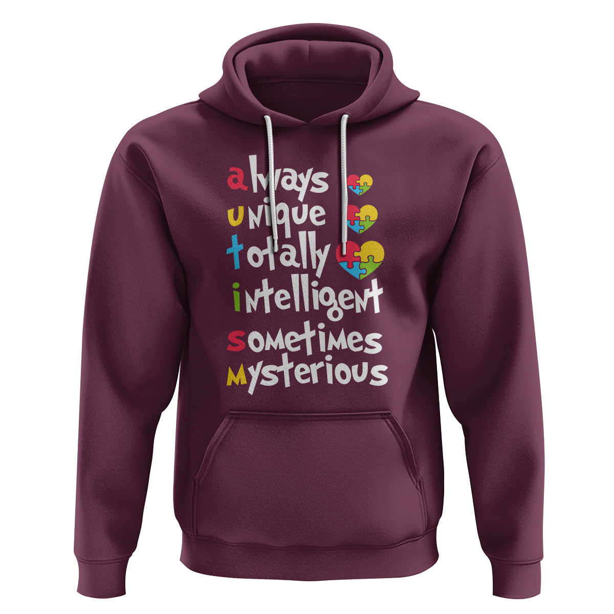 Autism Definition Hoodie Always Unique Totally Intelligent Sometimes Mysterious Puzzle Heart - Wonder Print Shop