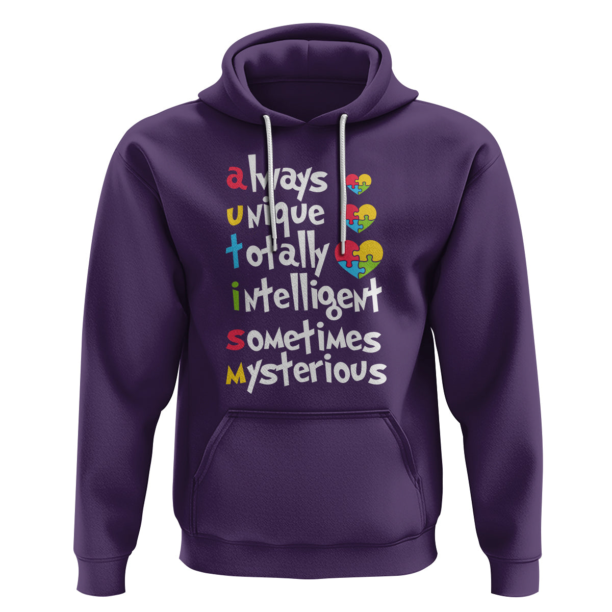 Autism Definition Hoodie Always Unique Totally Intelligent Sometimes Mysterious Puzzle Heart - Wonder Print Shop