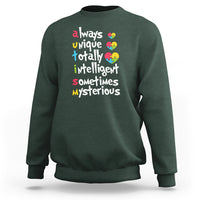 Autism Definition Sweatshirt Always Unique Totally Intelligent Sometimes Mysterious Puzzle Heart - Wonder Print Shop