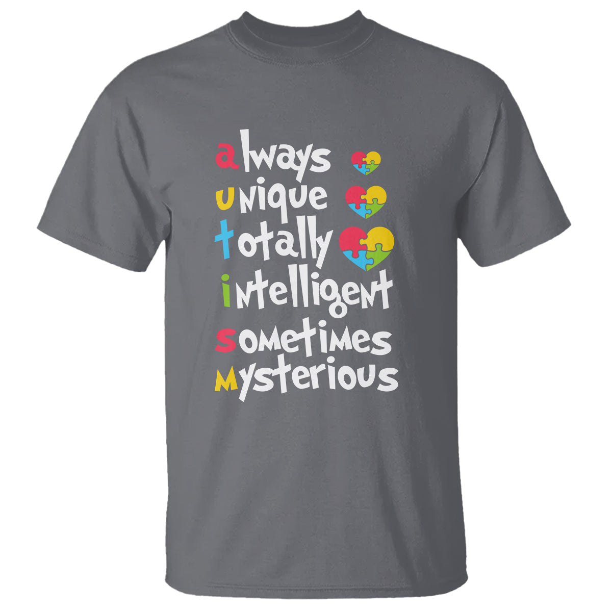 Autism Definition T Shirt Always Unique Totally Intelligent Sometimes Mysterious Puzzle Heart - Wonder Print Shop