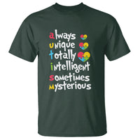 Autism Definition T Shirt Always Unique Totally Intelligent Sometimes Mysterious Puzzle Heart - Wonder Print Shop