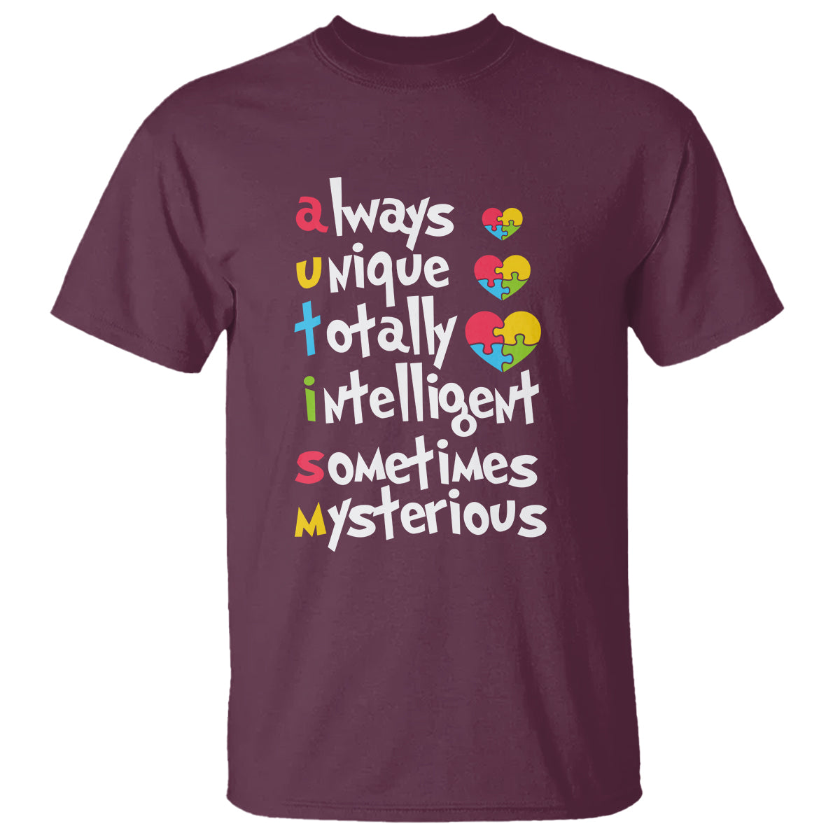 Autism Definition T Shirt Always Unique Totally Intelligent Sometimes Mysterious Puzzle Heart - Wonder Print Shop