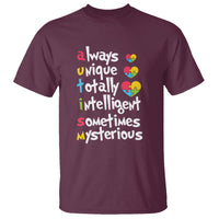 Autism Definition T Shirt Always Unique Totally Intelligent Sometimes Mysterious Puzzle Heart - Wonder Print Shop