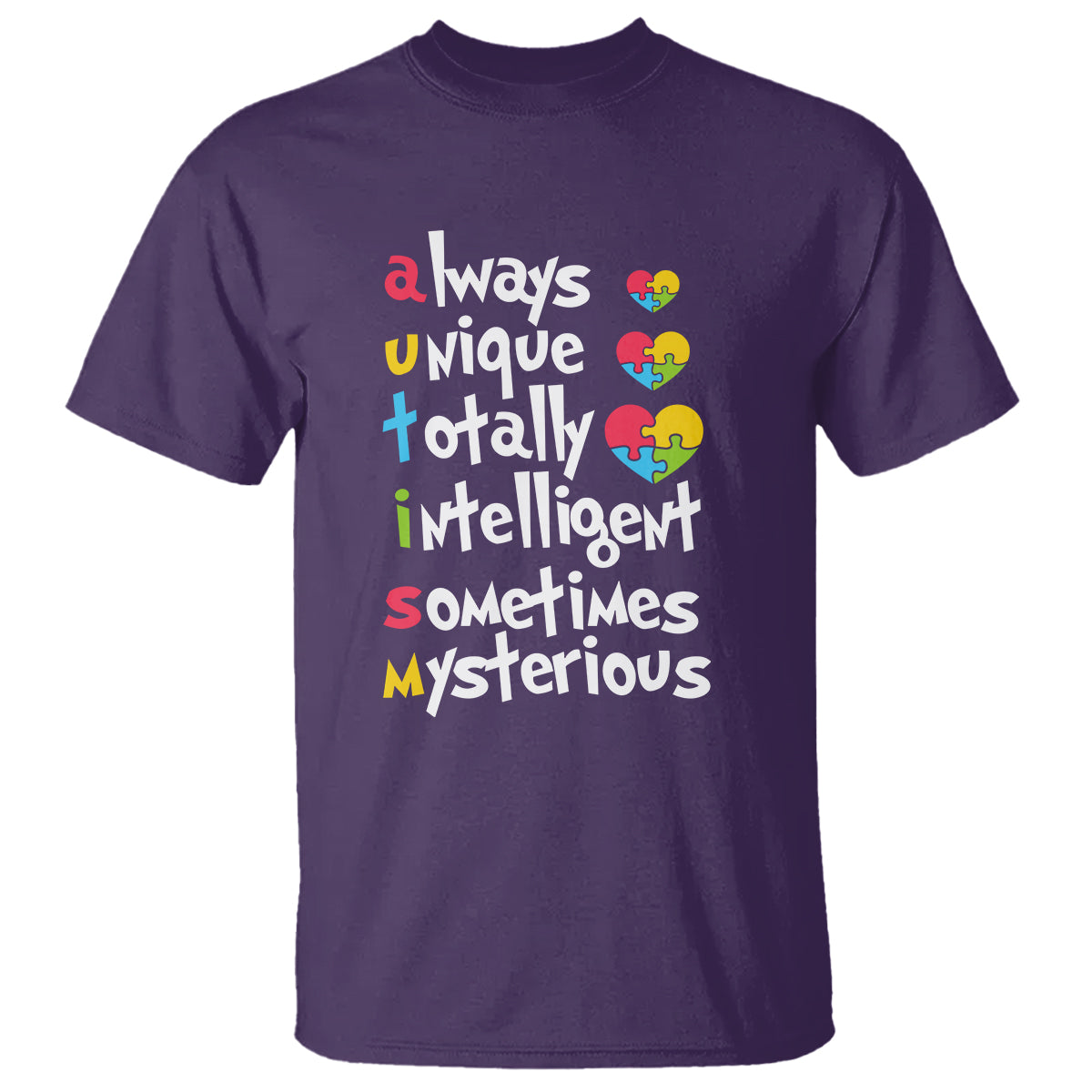 Autism Definition T Shirt Always Unique Totally Intelligent Sometimes Mysterious Puzzle Heart - Wonder Print Shop