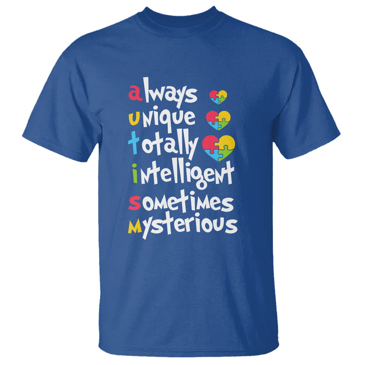 Autism Definition T Shirt Always Unique Totally Intelligent Sometimes Mysterious Puzzle Heart - Wonder Print Shop
