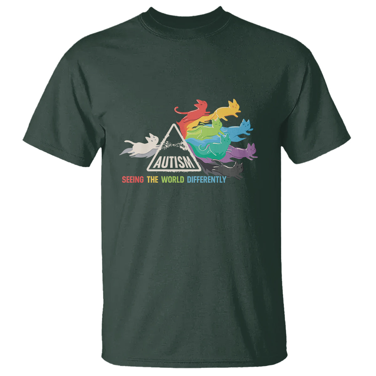Cat Autism T Shirt Seeing The World Form A Different Angle - Wonder Print Shop