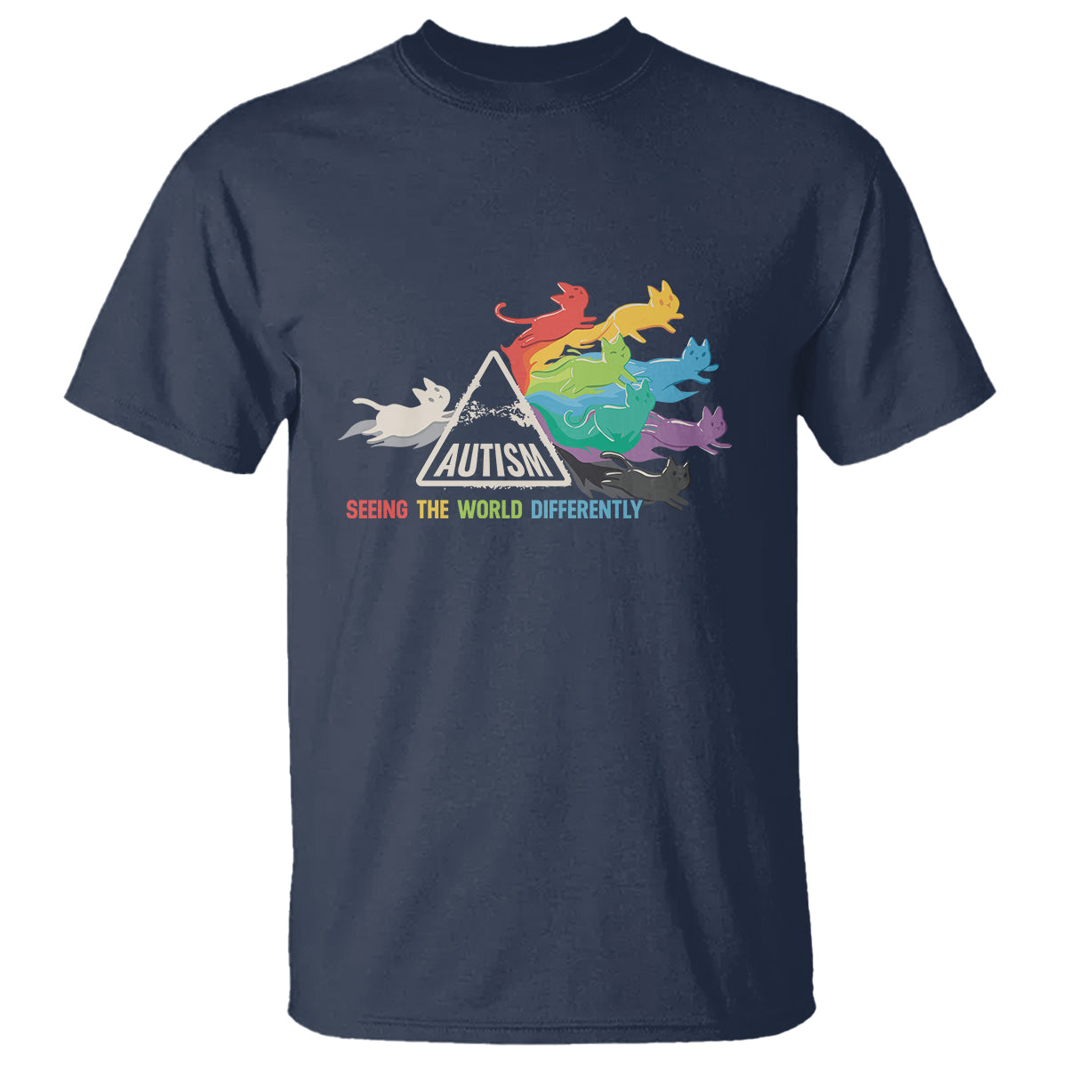 Cat Autism T Shirt Seeing The World Form A Different Angle - Wonder Print Shop