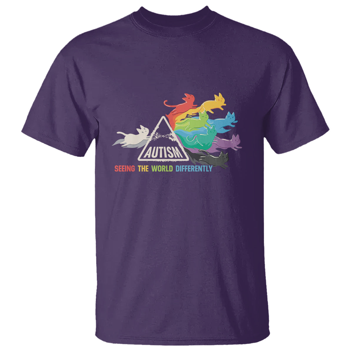 Cat Autism T Shirt Seeing The World Form A Different Angle - Wonder Print Shop