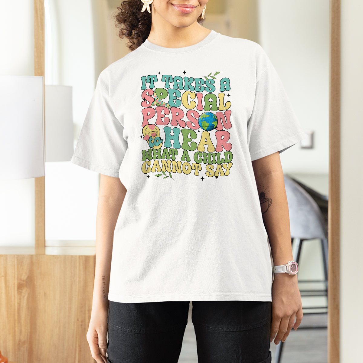 Embrace Autism T Shirt For Women It Takes A Special Person To Hear What A Child Cannot Say - Wonder Print Shop