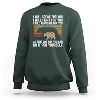 Autism Mom Sweatshirt I Will Speak Fight Advocate For You So That One Day You Can Do It For Yourself Retro Mama Bear - Wonder Print Shop