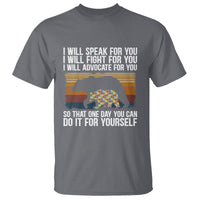 Autism Mom T Shirt I Will Speak Fight Advocate For You So That One Day You Can Do It For Yourself Retro Mama Bear - Wonder Print Shop