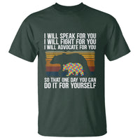 Autism Mom T Shirt I Will Speak Fight Advocate For You So That One Day You Can Do It For Yourself Retro Mama Bear - Wonder Print Shop