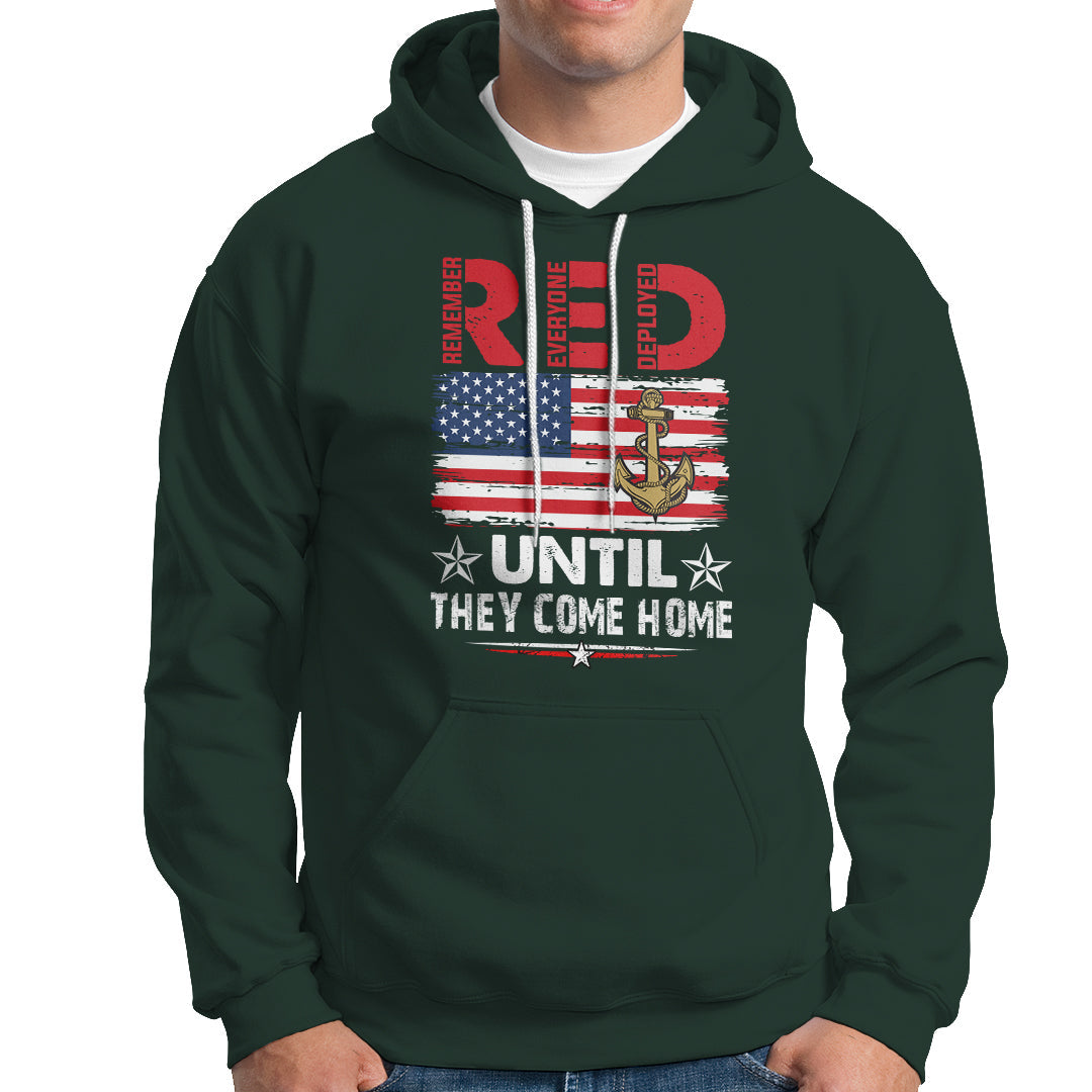 RED Friday Remember Everyone Deployed Retro Military Hoodie - Wonder Print Shop