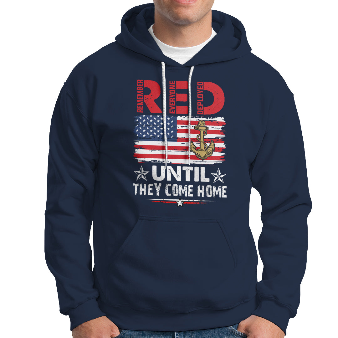 RED Friday Remember Everyone Deployed Retro Military Hoodie - Wonder Print Shop