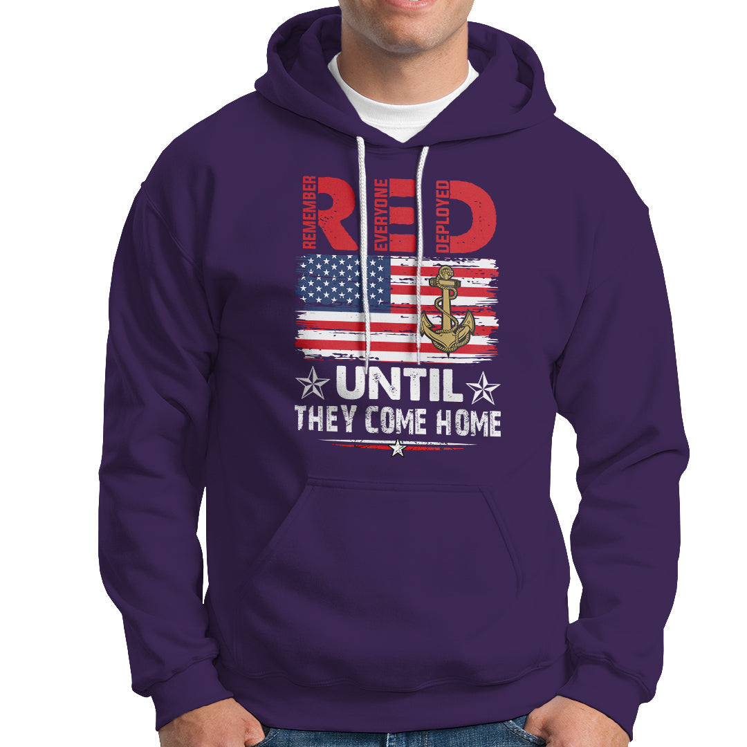 RED Friday Remember Everyone Deployed Retro Military Hoodie - Wonder Print Shop