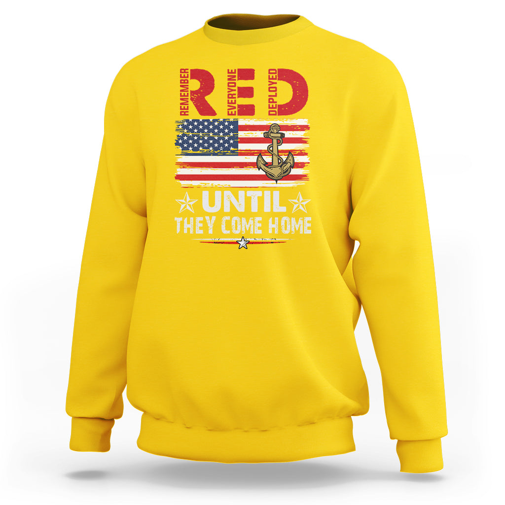 RED Friday Remember Everyone Deployed Retro Military Sweatshirt - Wonder Print Shop