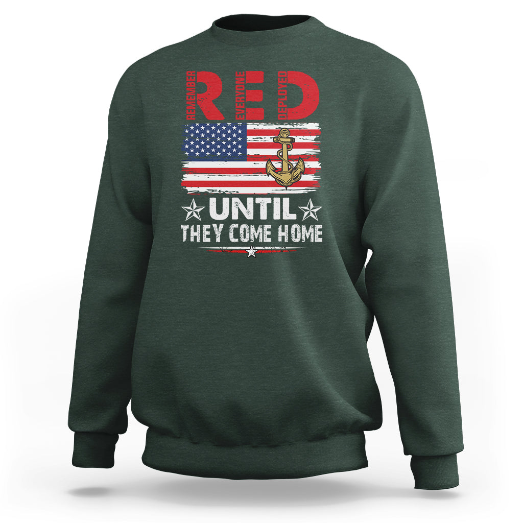 RED Friday Remember Everyone Deployed Retro Military Sweatshirt - Wonder Print Shop