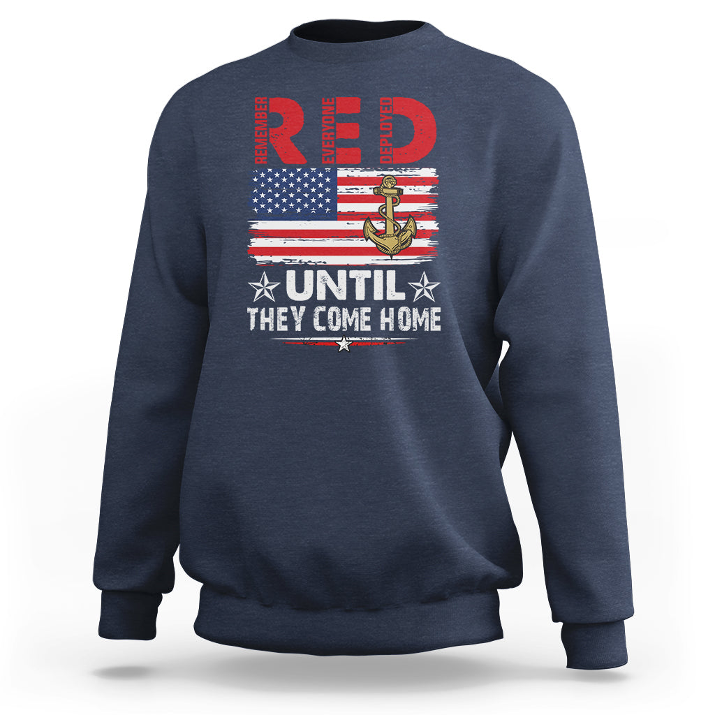 RED Friday Remember Everyone Deployed Retro Military Sweatshirt - Wonder Print Shop