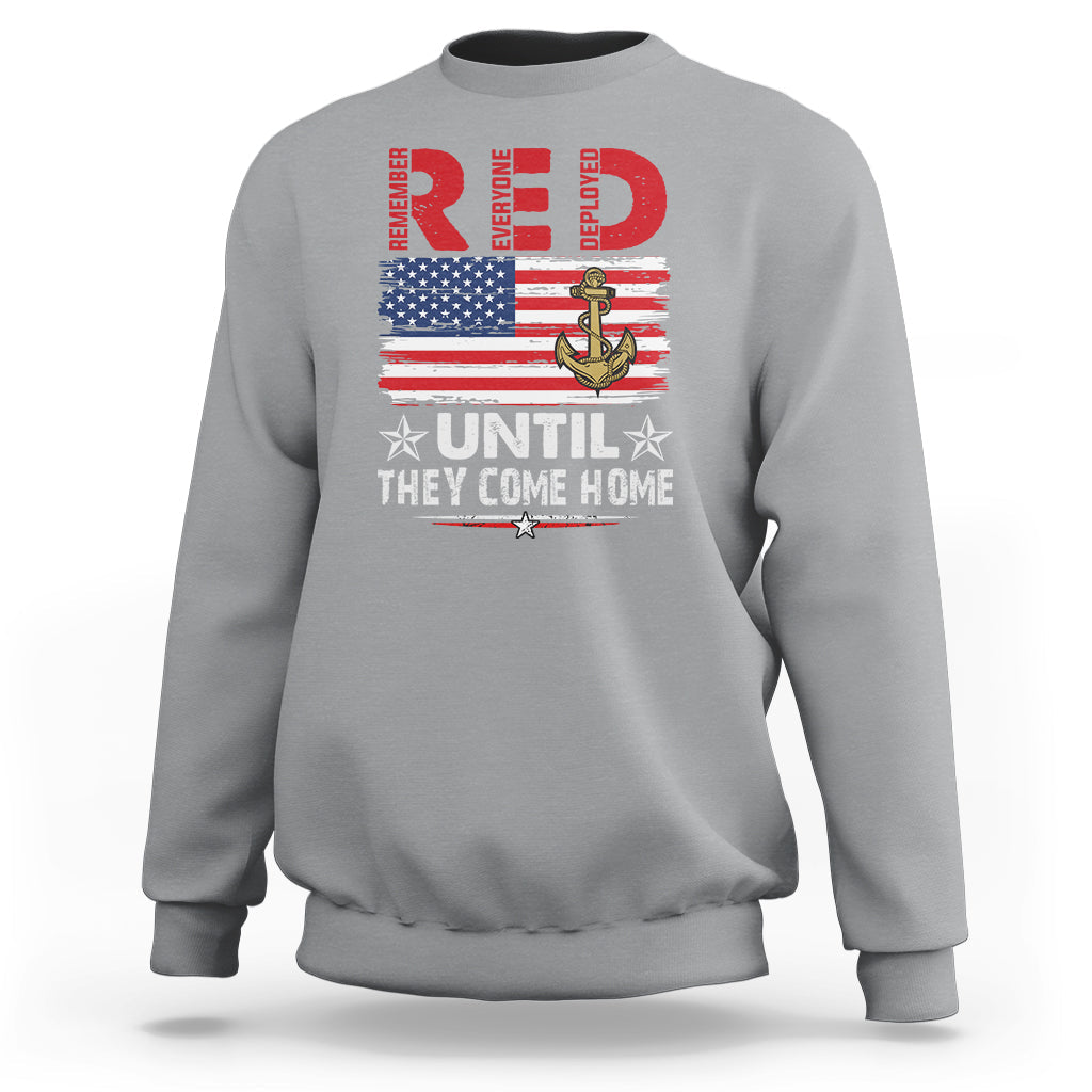RED Friday Remember Everyone Deployed Retro Military Sweatshirt - Wonder Print Shop