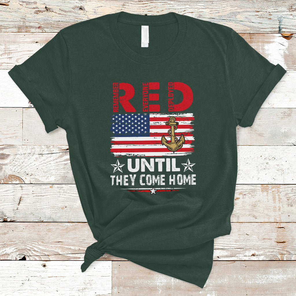 RED Friday Remember Everyone Deployed Retro Military T Shirt - Wonder Print Shop